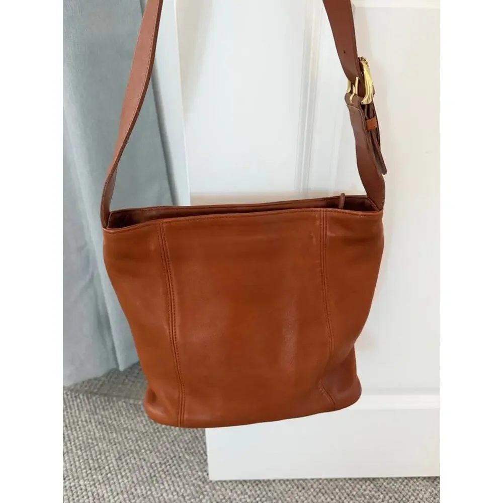Vintage Coach Legacy Bucket Bag in British Tan Leather